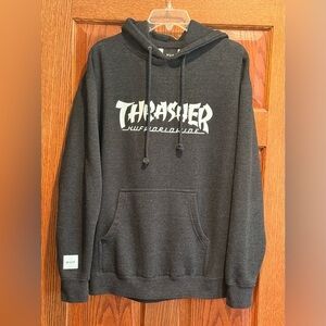 HUF Thrasher Hoodie Adult Medium Hooded Sweatshirt Collaboration Unisex Gray